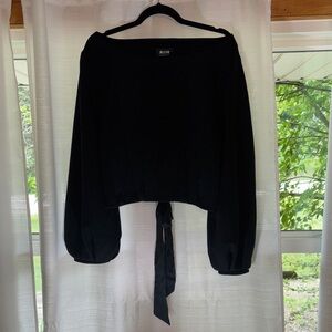 Maeve by Anthropologie Elegant Off-the-Shoulder Black Sweater
